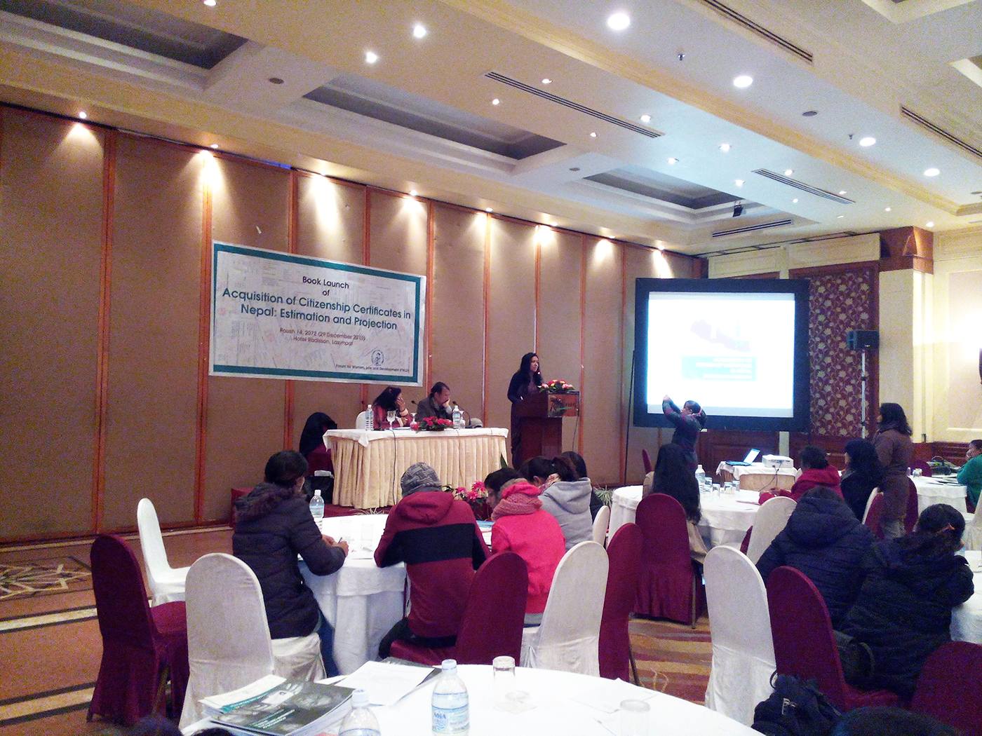 Book Launch of 'Acqusition of Citizenship Certificates in Nepal: Estimation and Projection' by Sapana Pradhan Malla and Meera Dhungana in December 2015